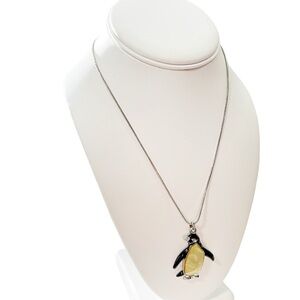 Penguin Necklace Approximately 18" Long Animal Nature Statement Minimalist